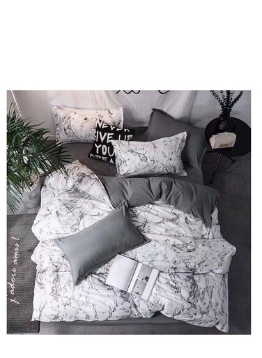 طقم بيج مكون من 4 قطع، لحاف مفرد للأطفال - خفيف الوزن، قابل للغسل في الغسالة، بنقوش لطيفة، 160 × 210 سم