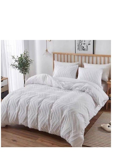 طقم ملاءات سرير وغطاء لحاف من بيج، 6 قطع، مقاس كينج - 220×240 سم - ناعم ومريح وأنيق (AC-1)