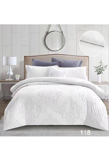 طقم ملاءات سرير وغطاء لحاف من بيج، 6 قطع، مقاس كينج - 220×240 سم - ناعم ومريح وأنيق (AC-1)