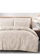 طقم ملاءات سرير وغطاء لحاف من بيج، 6 قطع، مقاس كينج - 220×240 سم - ناعم ومريح وأنيق (AC-1)