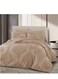 طقم ملاءات سرير وغطاء لحاف من بيج، 6 قطع، مقاس كينج - 220×240 سم - ناعم ومريح وأنيق (AC-1)