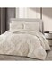 طقم ملاءات سرير وغطاء لحاف من بيج، 6 قطع، مقاس كينج - 220×240 سم - ناعم ومريح وأنيق (AC-1)