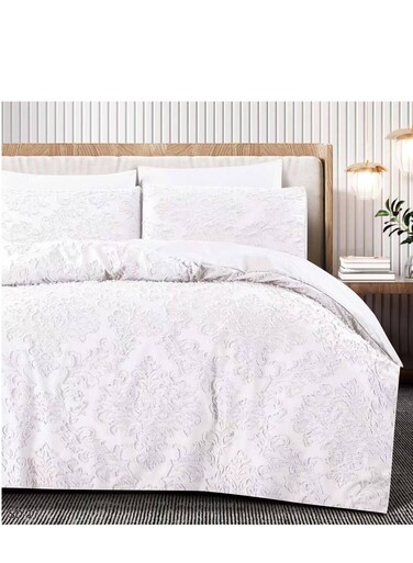 طقم ملاءات سرير وغطاء لحاف من بيج، 6 قطع، مقاس كينج - 220×240 سم - ناعم ومريح وأنيق (AC-1)