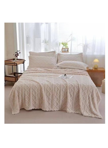 Baig Blanket And Matching Pillowcases Wool Blanket Double Layer Thickening Blanket Warm Plaid Fleece Super Warm Soft Throw Sofa Bed Cover 2Pcs Pillowcases 230*200cm