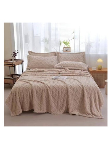 Baig Blanket And Matching Pillowcases Wool Blanket Double Layer Thickening Blanket Warm Plaid Fleece Super Warm Soft Throw Sofa Bed Cover 2Pcs Pillowcases 230*200cm