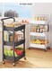 Baig Folding Storage Trolley Rack Kitchen Bathroom Multi Storey Snacks Shelving Bedroom Mobile Trolley Storage Rack Organizer Carts