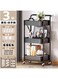 Baig Folding Storage Trolley Rack Kitchen Bathroom Multi Storey Snacks Shelving Bedroom Mobile Trolley Storage Rack Organizer Carts