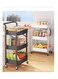 Baig Folding Storage Trolley Rack Kitchen Bathroom Multi Storey Snacks Shelving Bedroom Mobile Trolley Storage Rack Organizer Carts