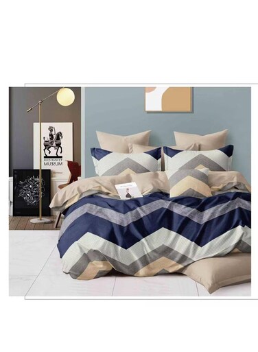 Baig Petals And Floral Designs Single-Size Duvet Cover Set, Multicolour -160X210cm, Fitted Sheets Size (120X200)+30cm Cotton+Polyester