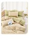 طقم مفروشات بيج مكون من 4 قطع - غطاء لحاف 160×210 سم + شرشف مطاطي + 2 غطاء وسادة، قطن 100%