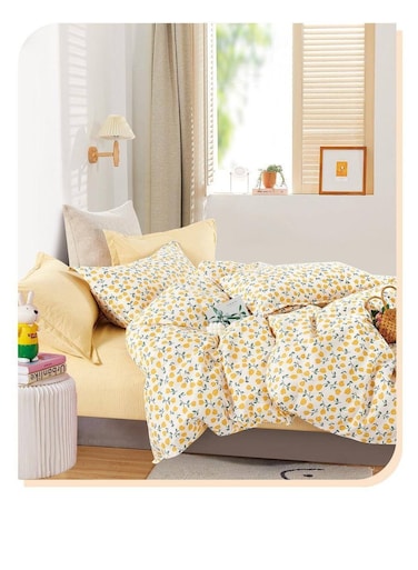 Baig 4-Piece Bedding Set - 160X210cm Quilt Cover + Fitted Sheet + 2 Pillowcases 100% Cotton