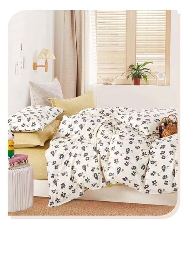Baig 4-Piece Bedding Set - 160X210cm Quilt Cover + Fitted Sheet + 2 Pillowcases 100% Cotton