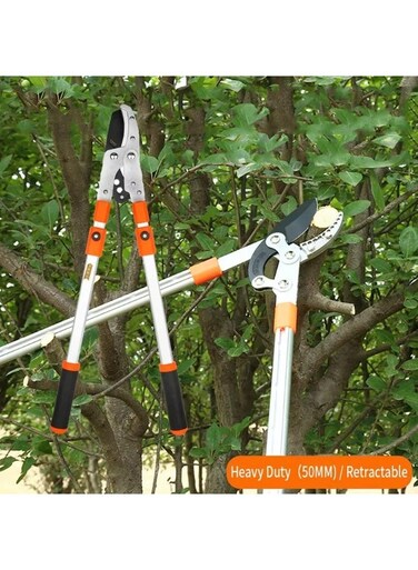 مقص تقليم الحدائق القابل للتمديد من بايج / مقص حديقة محمول ذو قوة قص عالية، موفر للجهد، تلسكوبي، طويل المدى، مناسب للأغصان الخشنة العالية
