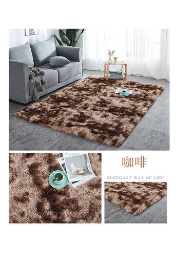 Generic Carpet For Living Room Plush Rug Children Bed Room Fluffy Floor Carpets Window Bedside Home Decor Rugs Soft Brown Size: 160*210cm