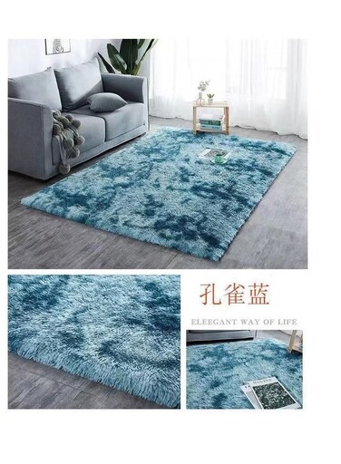 Generic Plush Fluffy Carpet Living Room Decoration Thick Bedroom Carpets Anti-Slip Floor Rugs Solid Large Carpets Floor Bath Rug