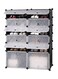Generic 12 Cells Multifunctional Deatchable Storage Cabinet Clear/Black 4 To 6Feet