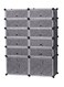 Generic 12 Cells Multifunctional Deatchable Storage Cabinet Clear/Black 4 To 6Feet