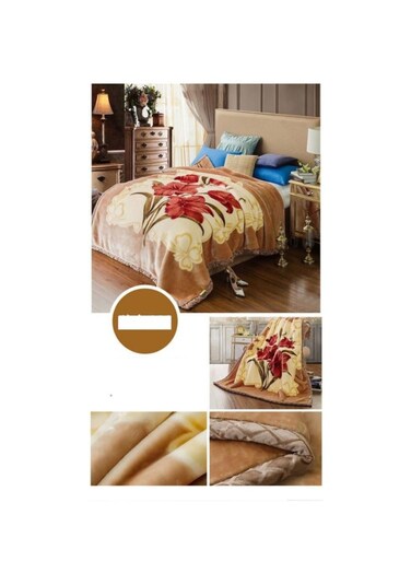 بطانية بيج الشتوية السميكة ذات الطبقتين من ألياف المايكروفايبر الثقيلة بنمط المنك، مقاس سوبر كينج، مناسبة للسرير المزدوج، ناعمة ودافئة وثقيلة ورقيقة، رقم الموديل SS124، مقاس 200 × 230 سم