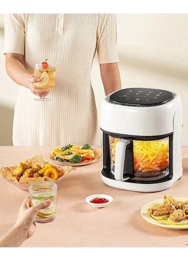 Baig Smart Electric Air Fryer Large Capacity Convection Oven Deep Fryer Without Oil Kitchen 360&deg;Baking Viewable Window 8L Capacity
