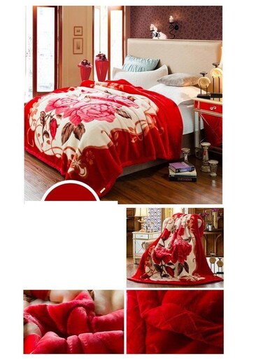 بطانية بايج الشتوية السميكة من قماش الراشيل، طبقتان، بطانية زفاف، مقاس كبير جدًا، بطانية تخييم وسفر خارجية، مصنوعة من البوليستر، طبقتان، بطانية من ألياف دقيقة بلون المنك السادة، 200 × 230 سم