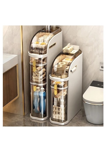 Baig Kitchen Plastic Storage Rack 18cm Narrow Cabinet Storage Shelf Drawers Closet Bathroom Organizer With Transparent Cover