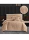 طقم لحاف بيج كينج مكون من 6 قطع مطرز - قماش قطني جاكار - تصميم أنيق - يسمح بمرور الهواء ومضاد للحساسية - 220 × 240 سم
