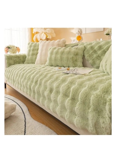 طقم بيج مكون من 3 قطع من أغطية الأرائك المخملية المقاومة للوبر، غطاء أريكة سميك ودافئ، غطاء مقعد أريكة بتغطية كاملة، مقاوم لشعر الحيوانات الأليفة، غطاء مانع للانزلاق ومرن