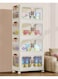Generic Multi-Layer Plastic Kitchen Storage Cabinet With Doors &amp; Wheels - Stackable Food Organizer For Pantry, Kitchen &amp; Living Room
