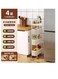 Baig Household Multi-Scene 4 Layer Storage Rack Movable Multifunctional Holder Shelf Kitchen Organizers Storage Rack