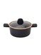24 cm Premium Diamond Series Aluminum Casserole- RF12632/ with Swiss Made PFLOUN Nonstick, 5 Layer Construction/ Heat Resistant Bakelite Handles and Knobs, Tempered Glass Lid, Eco-Friendly/ Perfect for Stews, Soups, Curries, Pastas, etc.
