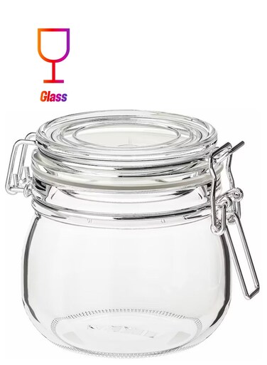 with lid, clear glass0.5 l