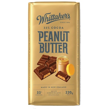 Whittaker's Peanut Butter Milk Chocolate Bar, 220g