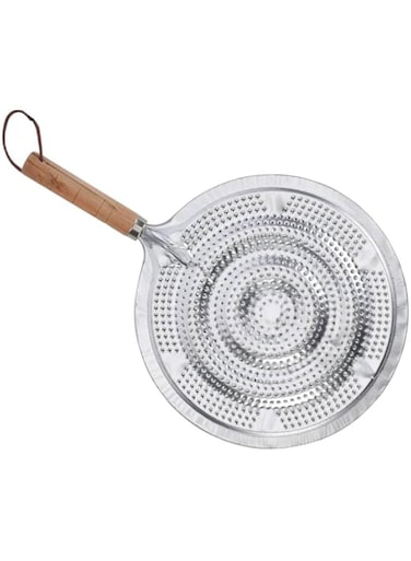 FabGood Heat Diffuser Simmer Ring with Wooden Handle, Simmer Plate Flame Diffuser, Cast Iron Induction Plate for Electric and Gas Stove - 21 cm.