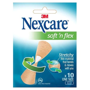 3M Nexcare Soft 'N Flex Bandages 575-10E, Flexible and Breathable, 10 PCS
