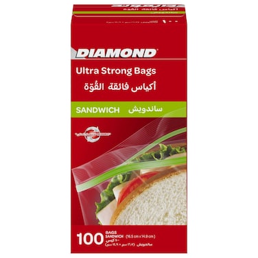 Diamond Zipper Sandwich 100 Bags