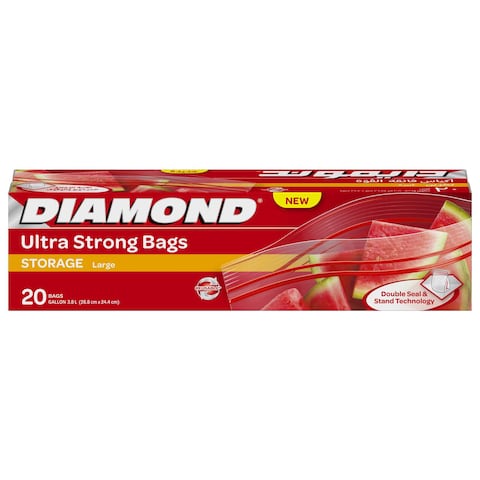 Diamond Zipper Storage Bags Large 20 PCS