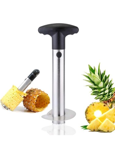 Latauar Pineapple Cutter Corer Slicer Peeler, Stainless Steel Slicer Stem Remover Cutter Tool - All in one Kitchen Gadget