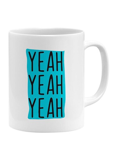 Yeah Yeah Printed Mug Black/Blue/White