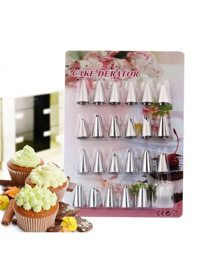 Buy Pcs 430 Stainless Steel Piping Tips Set with Silicone Pastry Bag ...