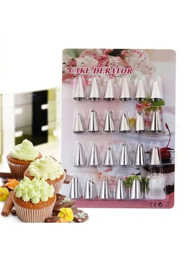Pcs 430 Stainless Steel Piping Tips Set with Silicone Pastry Bag Professional Baking Decorating Tools for Cake Cookie Cream Icing