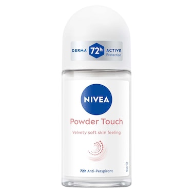 NIVEA Powder Touch, 72H Derma Active Protection, Antiperspirant for Women, Roll-on 50ml