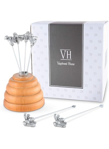 Vagabond House Hive of Bees Cheese Pick Set 3.5" Tall (6 picks in set)