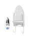 U-HOOME Iron Wall Mount Ironing Board Hanger, Iron Rack Wall Mounted Ironing Board Storage Organizer for Holding Iron and Ironing Board, Iron Wall Mount with Attached Ironing Board Hooks (White)