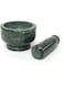 KLEO 4" Dia Deep Green Natural Stone Mortar And Pestle Set As Spice, Medicine Grinder Masher - Okhli And Musal