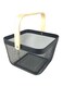 Coated Storage Basket With Handle Black/Beige 25x25x17cm