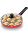 Hawkins 22 cm Appe Pan, Non Stick Paniyaram Pan with Glass Lid, 12 Cups Paniyarakkal Ceramic Pan, Litti Pan, Kuzhi Paniyaram Pan, Ponganalu Pan, Red (NAPE22G)