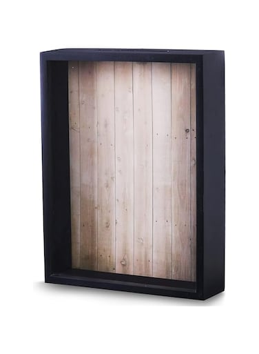 Upstreet Shadow Box Display Case &ndash; Black Wooden Shadow Box Frame - Showcase Bottle Caps, Shells, Ticket Stubs, Airline Tickets, Ideal for Memorabilia Photos, Flowers, &amp; Medals (10 x 8 in)