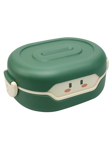 Bento Lunch Box For Kids Leak Proof 2 Grid Heat Insulation Design Portable Lunch Box Kids BPA Free Bento Lunch Box Microwave Safe Meal Prep Container Green