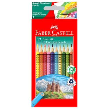 Faber-Castell Grip Colour Pencils Set, 12 Colours