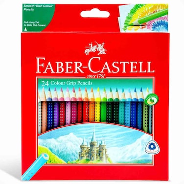 Faber-Castell Grip Colour Pencils Set, 24 Colours